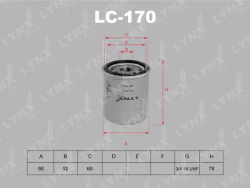 فلتر زيت تويوتا LYNXAUTO LC-170