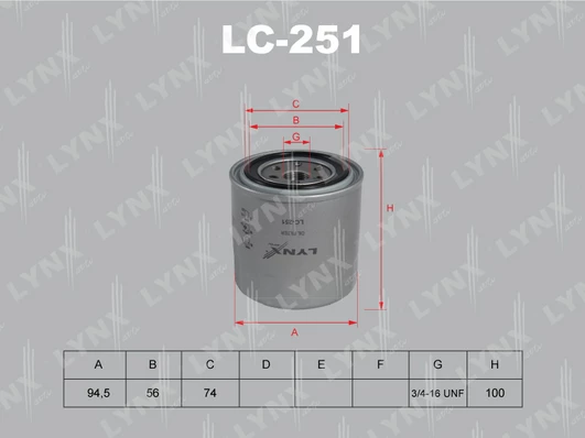 فلتر زيت نيسان LYNXAUTO LC-251